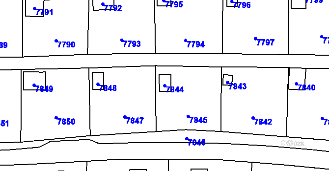 Parcela st. 7844 v KÚ Most II, Katastrální mapa