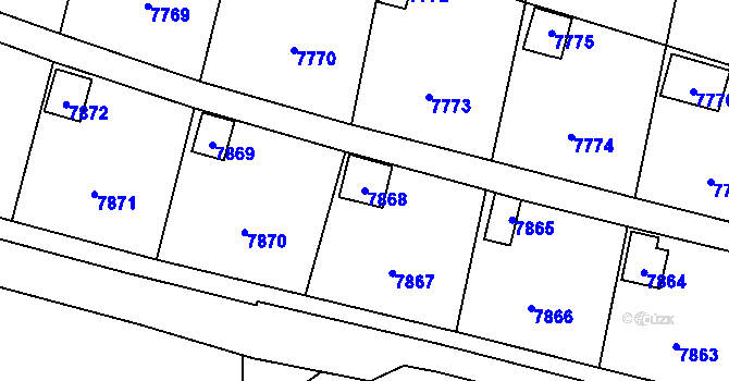 Parcela st. 7868 v KÚ Most II, Katastrální mapa