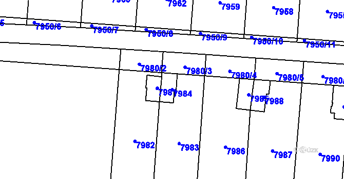 Parcela st. 7984 v KÚ Most II, Katastrální mapa