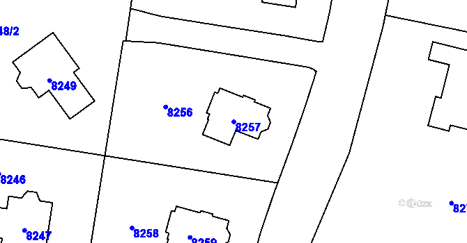 Parcela st. 8257 v KÚ Most II, Katastrální mapa