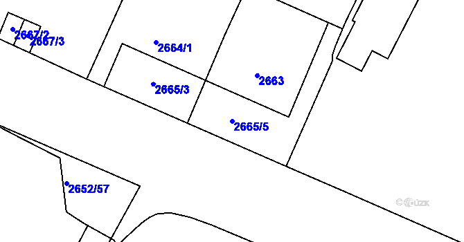 Parcela st. 2665/5 v KÚ Most II, Katastrální mapa