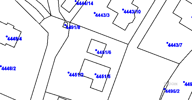 Parcela st. 4451/6 v KÚ Most II, Katastrální mapa