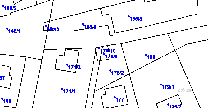 Parcela st. 178/9 v KÚ Most II, Katastrální mapa