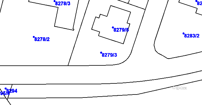 Parcela st. 8279/3 v KÚ Most II, Katastrální mapa
