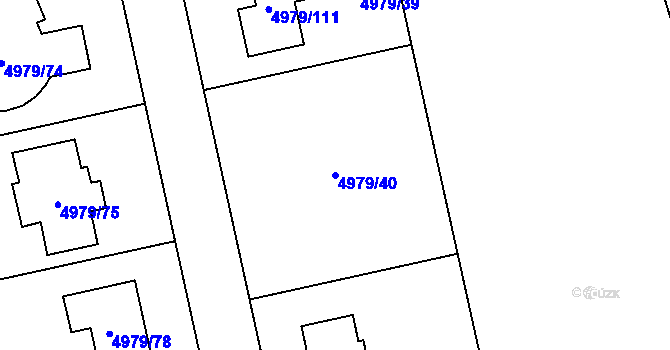 Parcela st. 4979/40 v KÚ Most II, Katastrální mapa