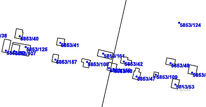 Parcela st. 5853/161 v KÚ Most II, Katastrální mapa