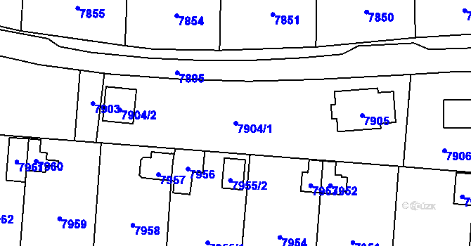 Parcela st. 7904/1 v KÚ Most II, Katastrální mapa