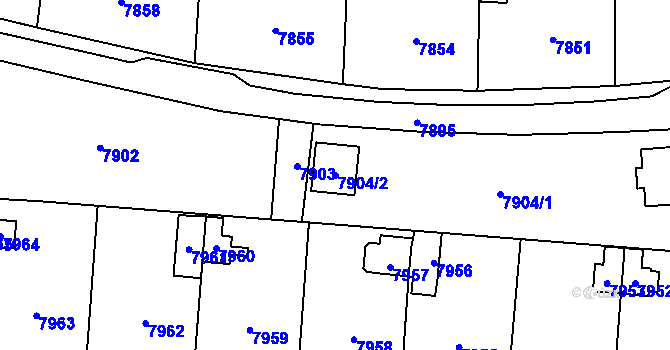 Parcela st. 7904/2 v KÚ Most II, Katastrální mapa