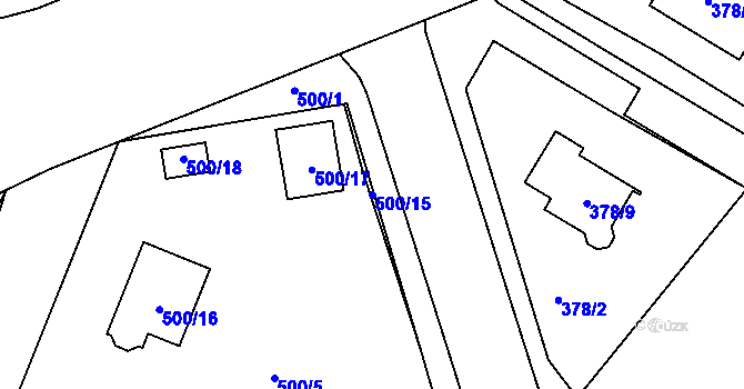 Parcela st. 500/15 v KÚ Most II, Katastrální mapa