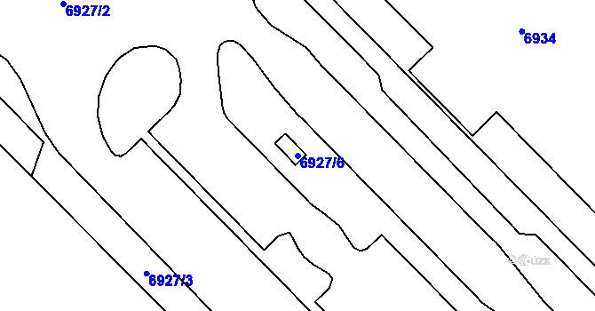 Parcela st. 6927/6 v KÚ Most II, Katastrální mapa