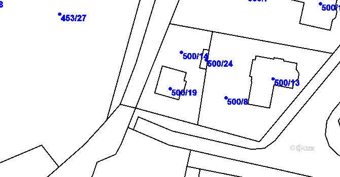 Parcela st. 500/19 v KÚ Most II, Katastrální mapa