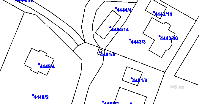 Parcela st. 4491/8 v KÚ Most II, Katastrální mapa