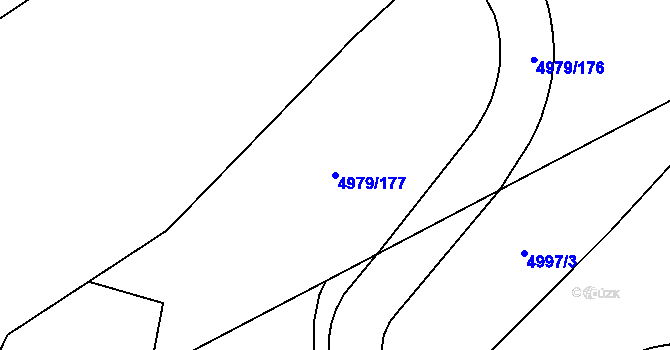 Parcela st. 4979/177 v KÚ Most II, Katastrální mapa