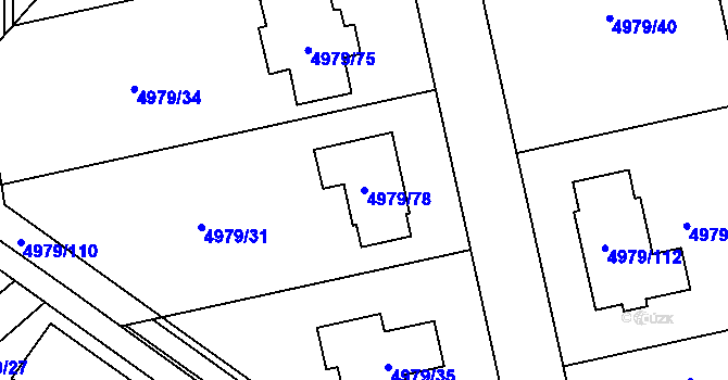 Parcela st. 4979/78 v KÚ Most II, Katastrální mapa
