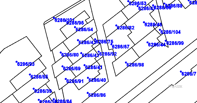 Parcela st. 6286/92 v KÚ Most II, Katastrální mapa