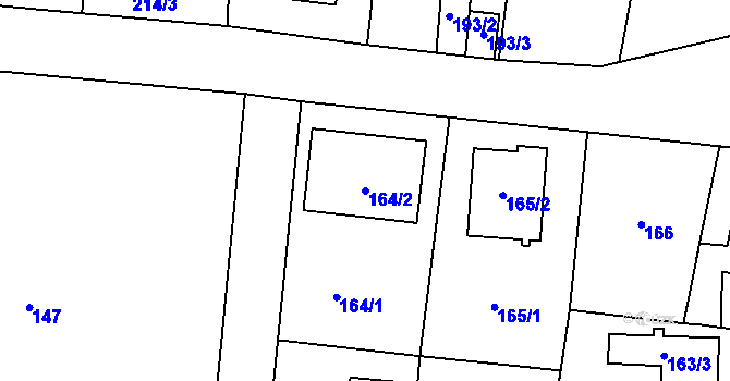 Parcela st. 164/2 v KÚ Most II, Katastrální mapa