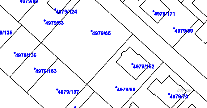 Parcela st. 4979/66 v KÚ Most II, Katastrální mapa
