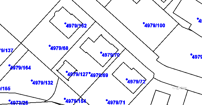 Parcela st. 4979/70 v KÚ Most II, Katastrální mapa