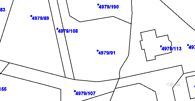 Parcela st. 4979/91 v KÚ Most II, Katastrální mapa