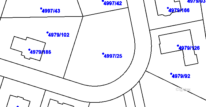 Parcela st. 4997/25 v KÚ Most II, Katastrální mapa