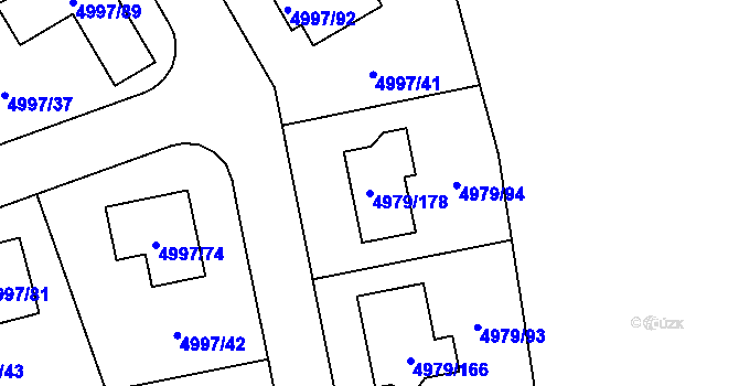 Parcela st. 4979/178 v KÚ Most II, Katastrální mapa