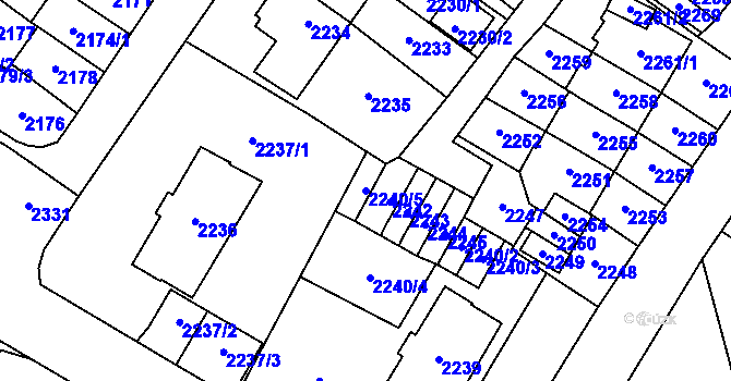 Parcela st. 2240/5 v KÚ Most II, Katastrální mapa