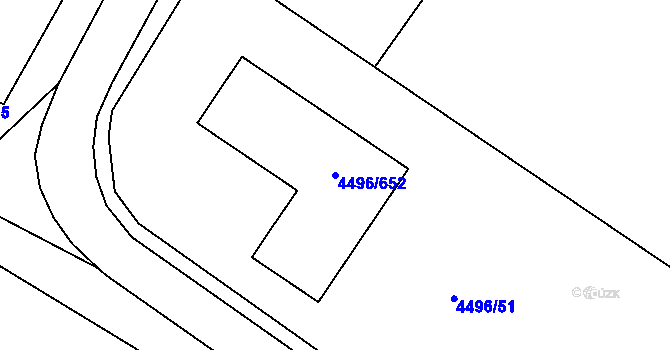 Parcela st. 4496/652 v KÚ Most II, Katastrální mapa