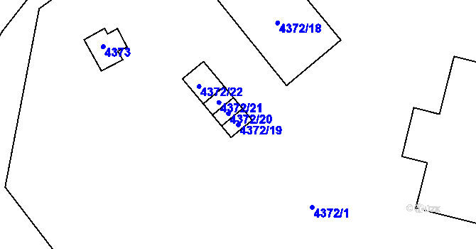 Parcela st. 4372/19 v KÚ Most II, Katastrální mapa