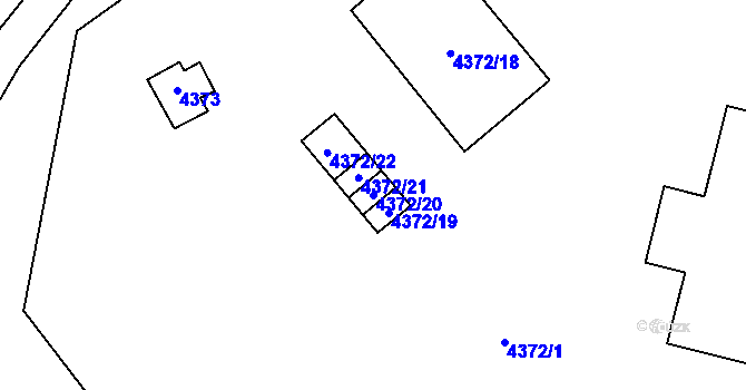 Parcela st. 4372/20 v KÚ Most II, Katastrální mapa