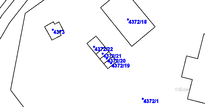 Parcela st. 4372/21 v KÚ Most II, Katastrální mapa