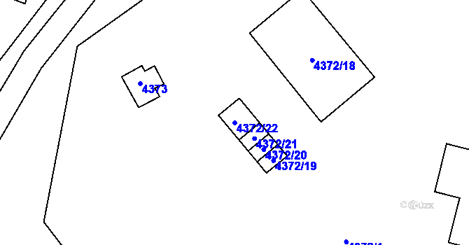Parcela st. 4372/22 v KÚ Most II, Katastrální mapa