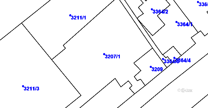 Parcela st. 3207/1 v KÚ Most II, Katastrální mapa