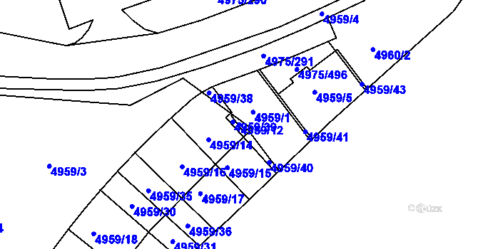 Parcela st. 4959/12 v KÚ Most II, Katastrální mapa