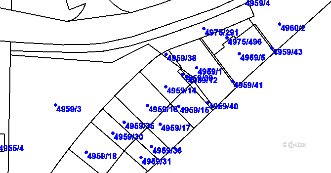 Parcela st. 4959/14 v KÚ Most II, Katastrální mapa