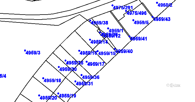 Parcela st. 4959/15 v KÚ Most II, Katastrální mapa