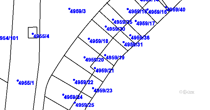 Parcela st. 4959/19 v KÚ Most II, Katastrální mapa
