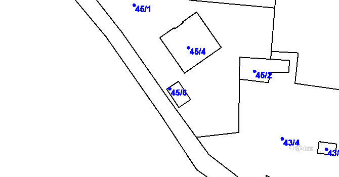 Parcela st. 45/6 v KÚ Most II, Katastrální mapa