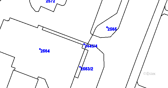 Parcela st. 2445/4 v KÚ Most II, Katastrální mapa