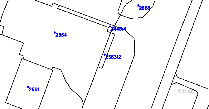 Parcela st. 2563/2 v KÚ Most II, Katastrální mapa