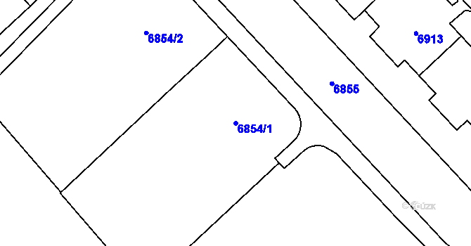 Parcela st. 6854/1 v KÚ Most II, Katastrální mapa