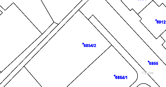 Parcela st. 6854/2 v KÚ Most II, Katastrální mapa