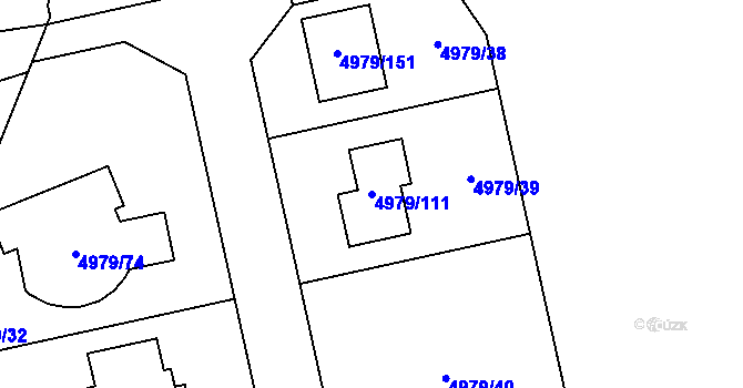 Parcela st. 4979/111 v KÚ Most II, Katastrální mapa