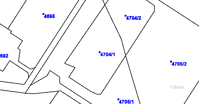 Parcela st. 4704/1 v KÚ Most II, Katastrální mapa
