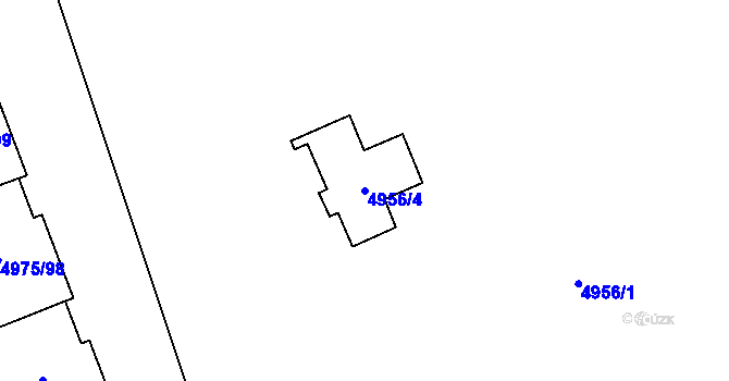 Parcela st. 4956/4 v KÚ Most II, Katastrální mapa