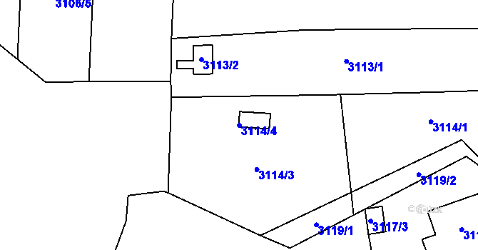 Parcela st. 3114/4 v KÚ Most II, Katastrální mapa