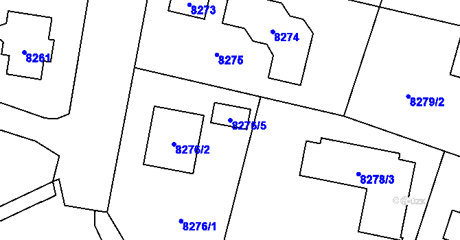 Parcela st. 8276/5 v KÚ Most II, Katastrální mapa