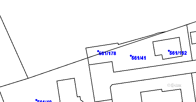 Parcela st. 561/178 v KÚ Most II, Katastrální mapa