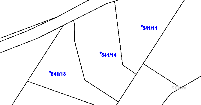 Parcela st. 541/14 v KÚ Most II, Katastrální mapa