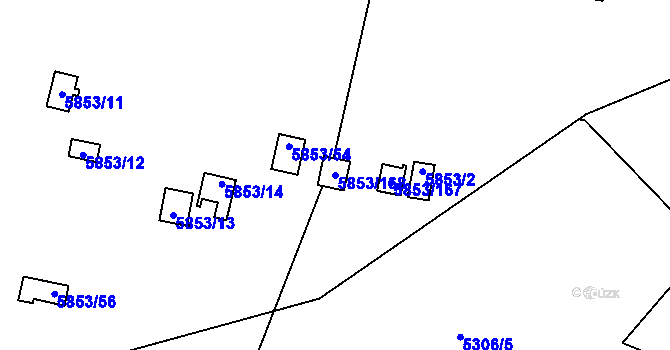 Parcela st. 5853/168 v KÚ Most II, Katastrální mapa