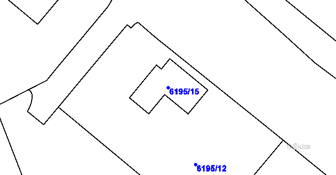 Parcela st. 6195/15 v KÚ Most II, Katastrální mapa